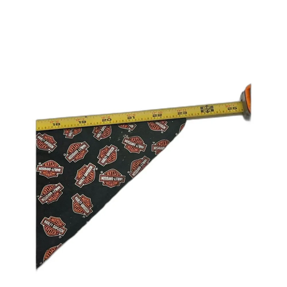 Vtg Harley-Davidson 2004 Logo Black Orange Dog Puppy Bandanna Triangle Pet Gear